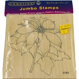 Comotion Rubber Stamps 2391 Large Poinsettia